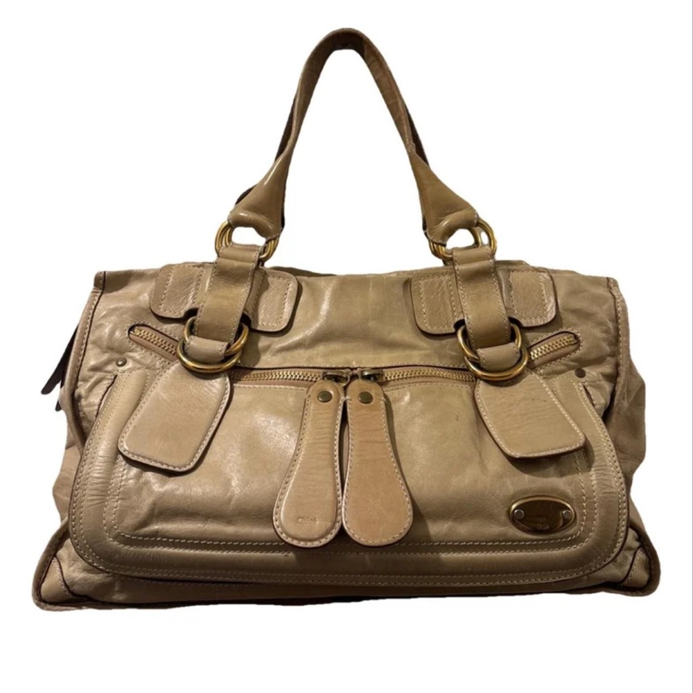 Chloe Bay Beige Leather Bag